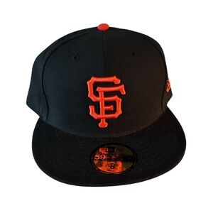 New Era San Francisco Giants Black Orange 59 Fifty On Field Baseball Cap Size 8